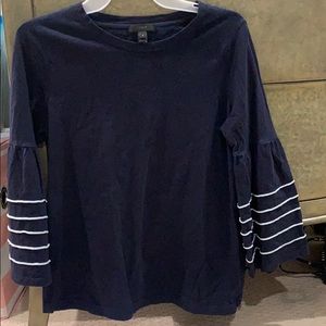 J. Crew navy striped long sleeve shirt